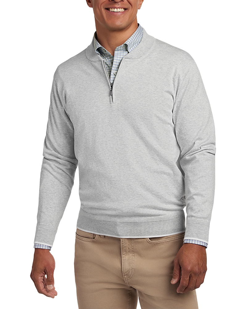 David Donahue Skipper Cotton Silk Quarter Zip Sweater