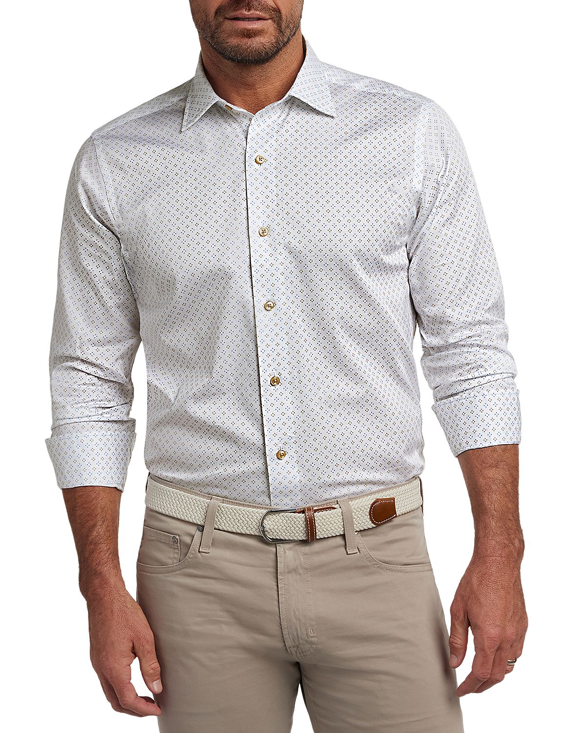 David Donahue Neat Print Shirt