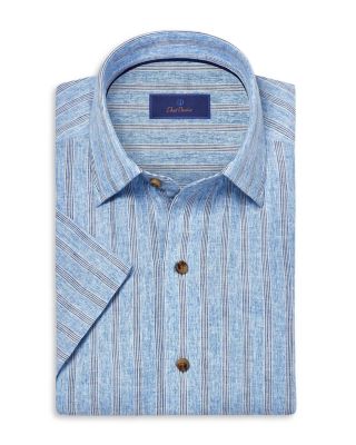 Linen Stripe Short Sleeve Shirt