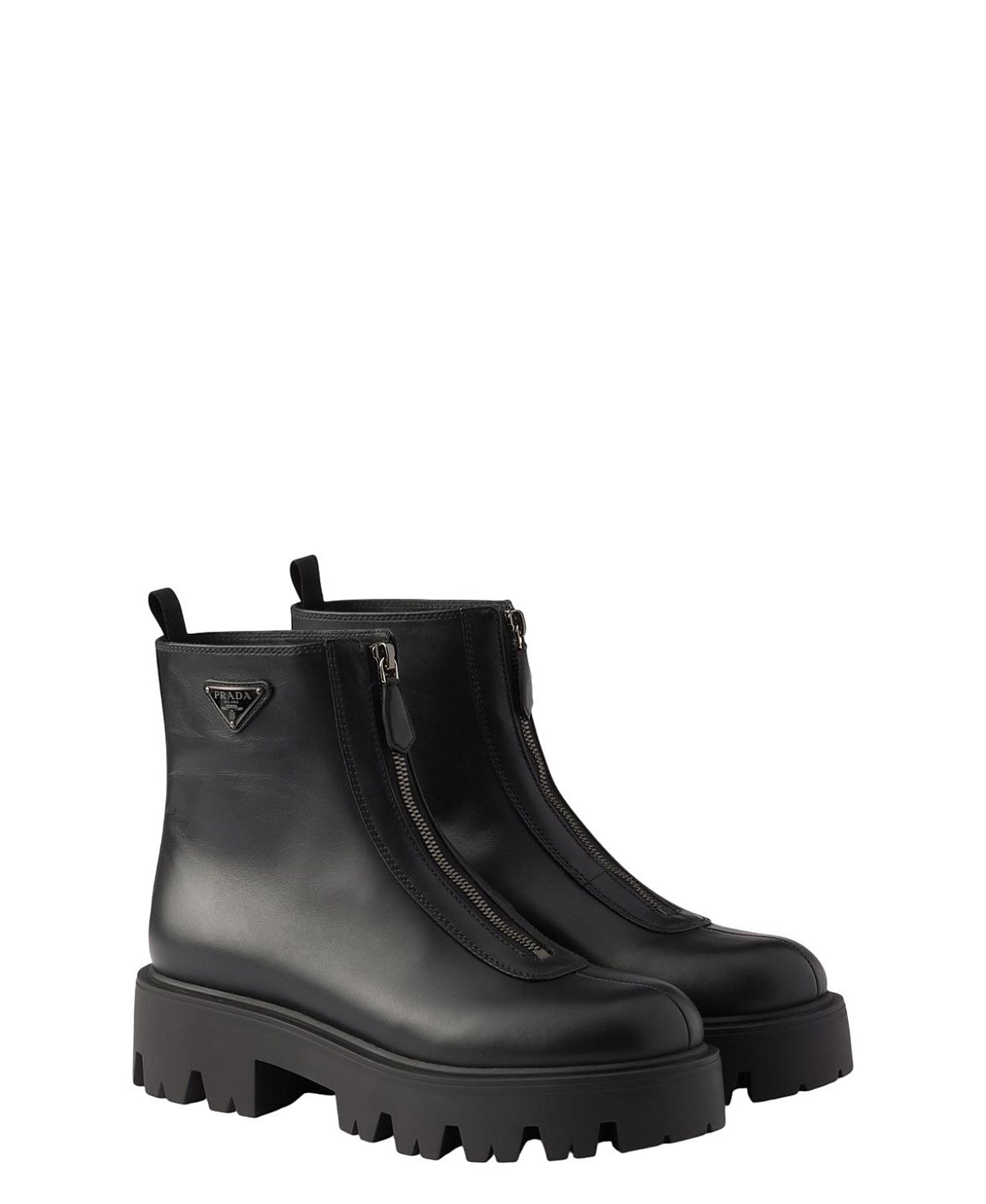 Prada Women's Leather Zipper Booties