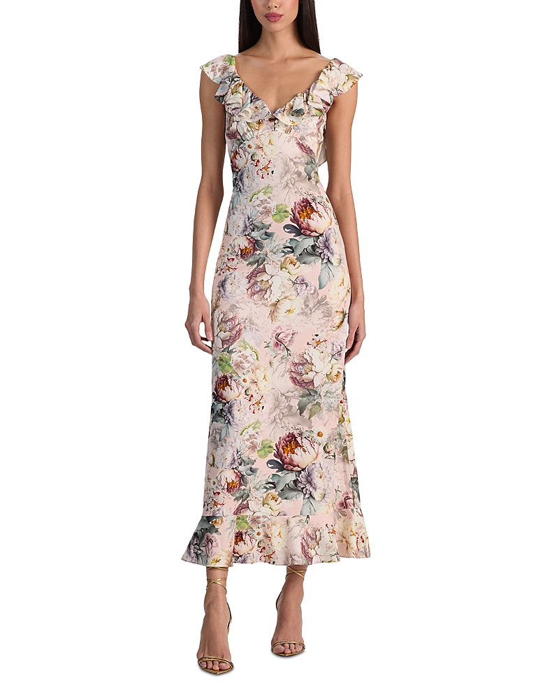 Alice and Olivia Gemma Ruffled Midi Dress