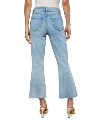 Kendra High Rise Crop Flare Jeans in Dry Ice