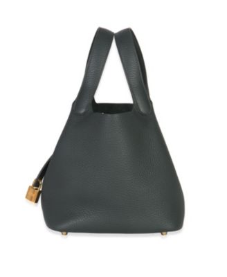 Picotin Lock Leather Handbag