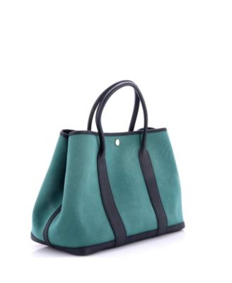 36 Garden Party Tote Toile and Leather