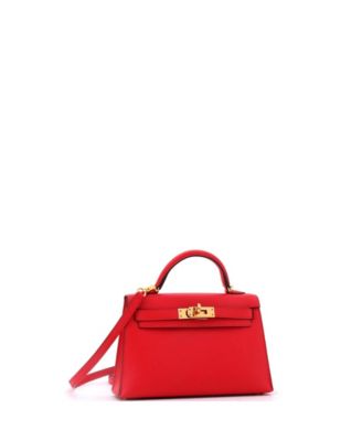 Kelly 20 Handbag Red Epsom with Gold Hardware