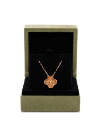 Vintage-Like Alhambra Pendant Necklace 18K Rose Gold ,16.25"