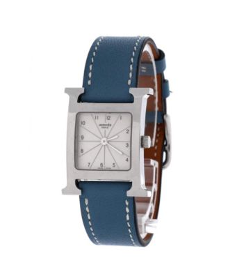 Heure H Quartz Watch in Stainless Steel and Leather 21mm