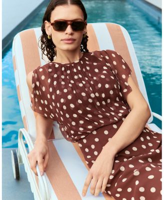 Polka Dot Print Midi Dress