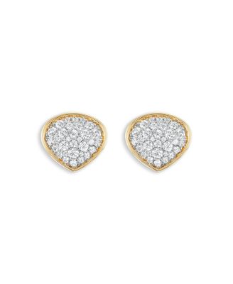 18K Yellow Gold Trisola Diamond Stud Earrings