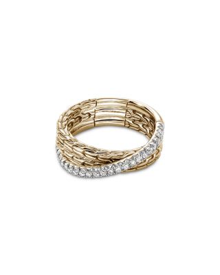 14K Yellow Gold JH Essential Diamond Crossover Ring