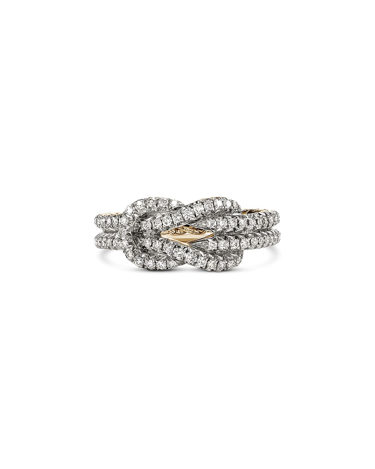 John Hardy 14K Yellow & White Gold Love Knot Diamond Statement Ring