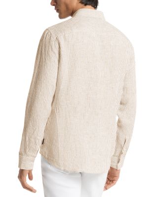 Long Sleeve Stripe Linen Shirt