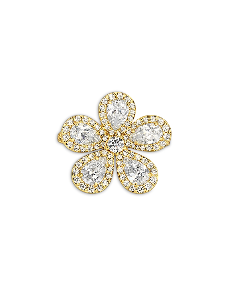 Piranesi 18K Yellow Gold Classic Flower Diamond Pear & Round Statement Ring