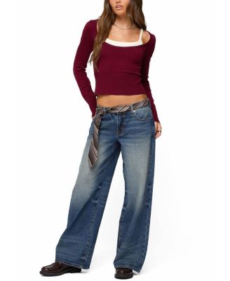  Raelynn Medium Rinse Wash Low Rise Baggy Jeans