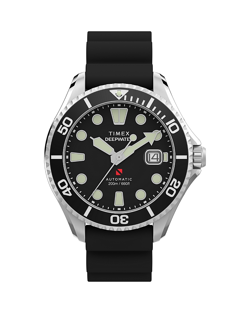Timex Deepwater Meridian 200 Automatic Hnbr Rubber Strap Watch, 44mm