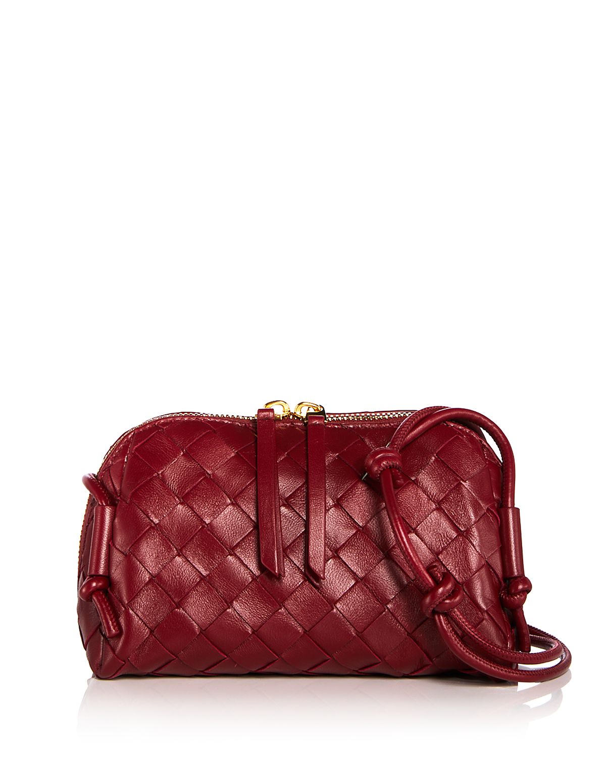 Bottega Veneta Concert Pouch Intrecciato Leather Shoulder Bag