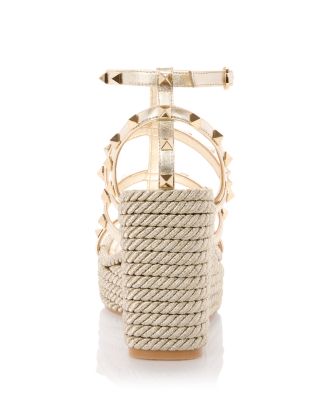 Women's Rockstud Espadrille Wedge Sandals