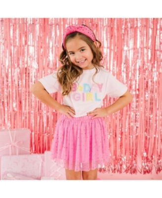 Girls' Birthday Girl Rhinestone Patch Short Sleeve T-Shirt - Baby, Little Kid