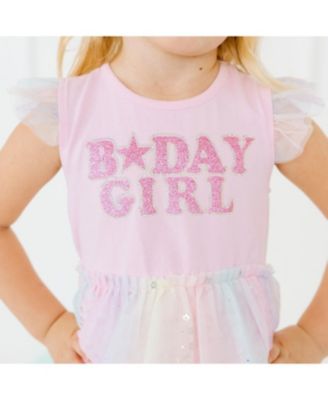 Girls' Birthday Girl Fairy Dust Short Sleeve Tutu Dress - Little Kid, Big Kid