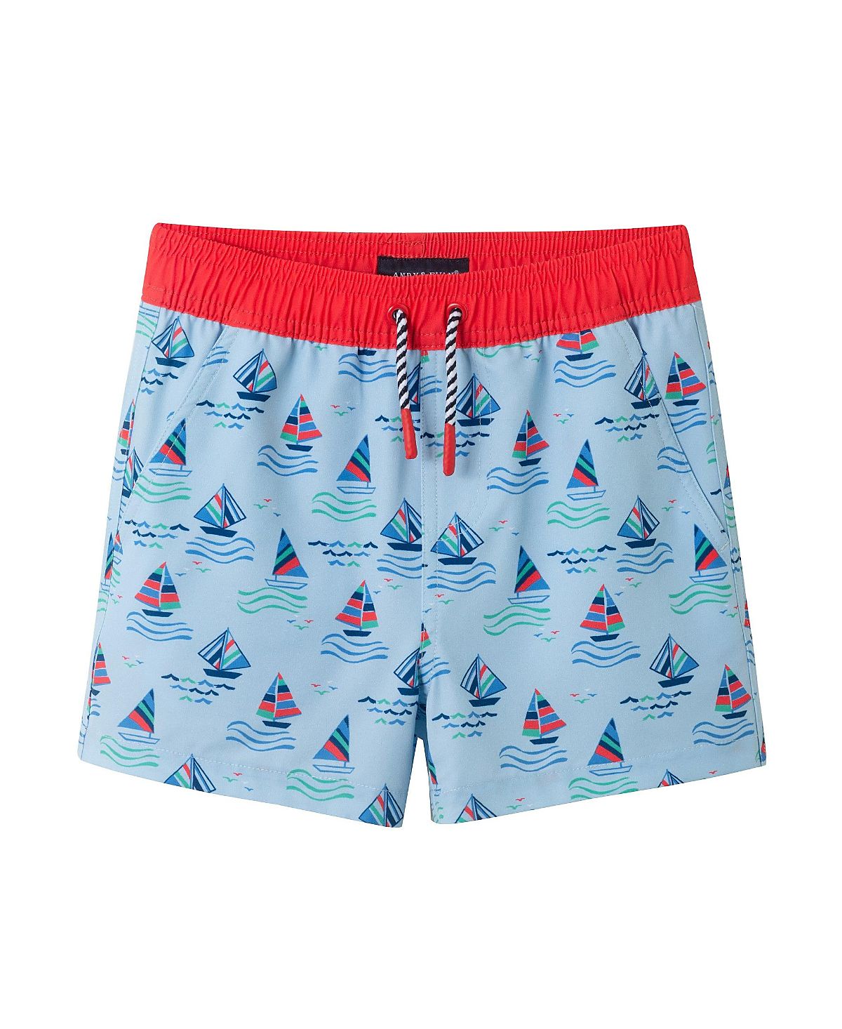 Andy & Evan Checkered Beach Icon Swim Trunk - Little Kid