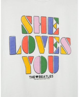  Women's The Beatles She Loves You Vintage Baby Tee