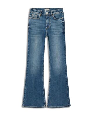 Maisie High Rise Flare Leg Jeans in Mid Indigo