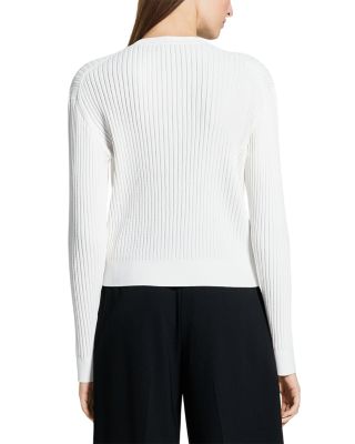 Pointelle Bomber Sweater