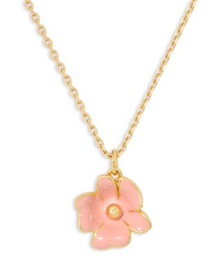 Golden Bloom Flower Pendant Necklace, 16-19"