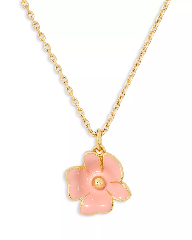 kate spade new york Golden Bloom Flower Pendant Necklace, 16