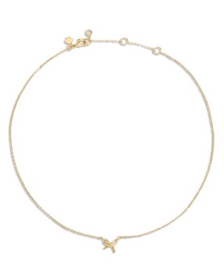 Girlie Pearlie Mini Bow Pendant Necklace, 14-16"