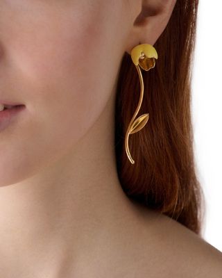 Golden Bloom Tulip Statement Earrings