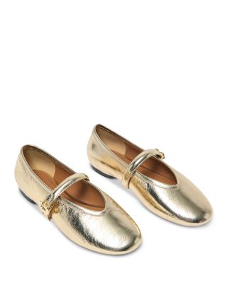 Women's Metallic Leather Ballet Flats