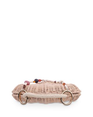 Small Shell Shaped Rattan Clutch - Exclusive 