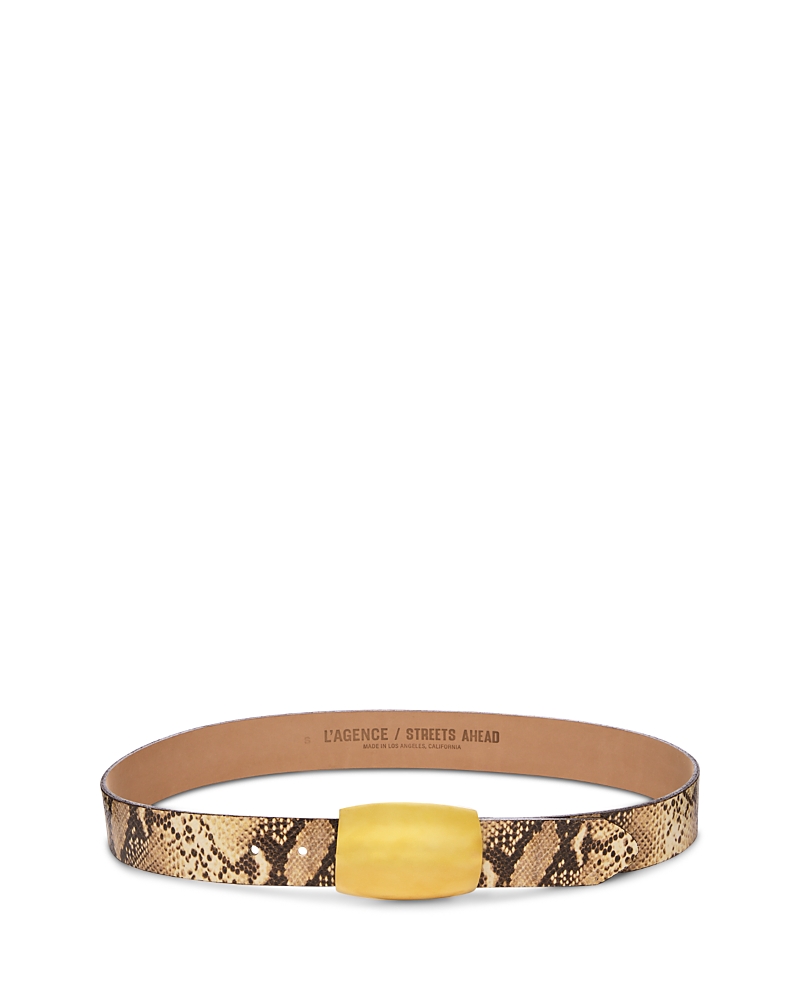 L'agence Milou Domed Croc Embossed Leather Belt