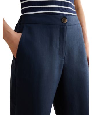 Petite Lillie Cropped Linen Trousers 