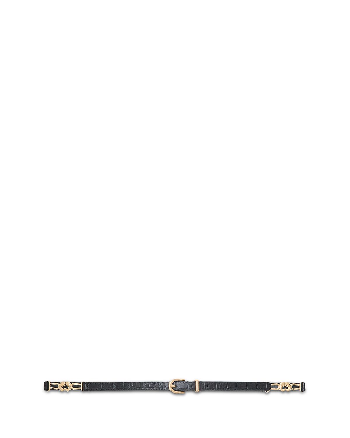 Maje Women's Croc Embossed Leather Belt