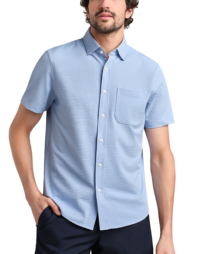 Rhone Commuter Seersucker Regular Fit Short Sleeve Shirt