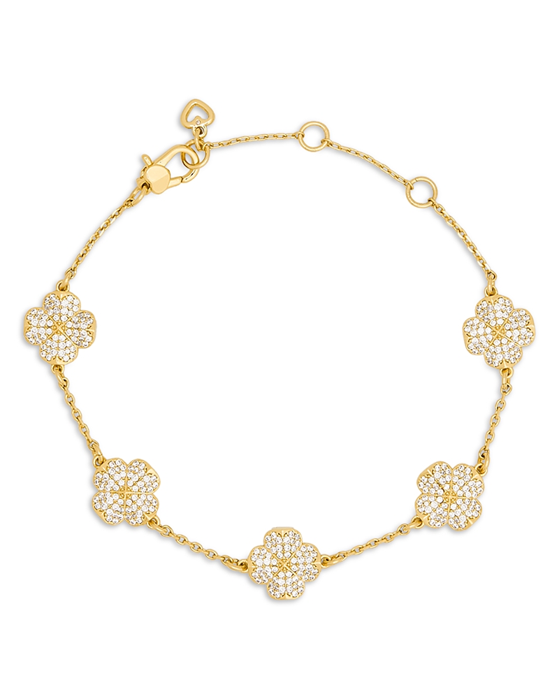 Kate Spade New York Spade Flower Pave Clover Scatter Bracelet In Gold