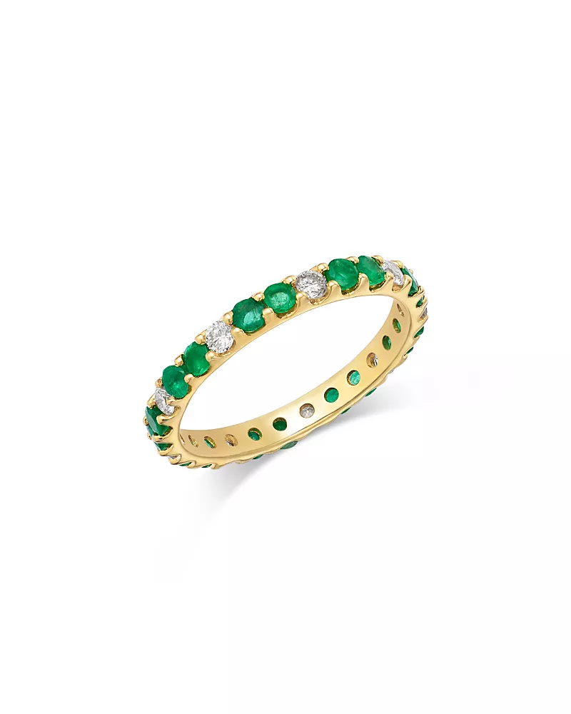 Bloomingdale's Fine Collection Precious Gemstone & Diamond Eternity Band in 14K Yellow Gold