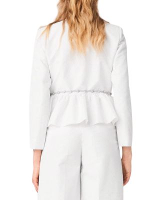 Cropped Jacket with Embellished Belt