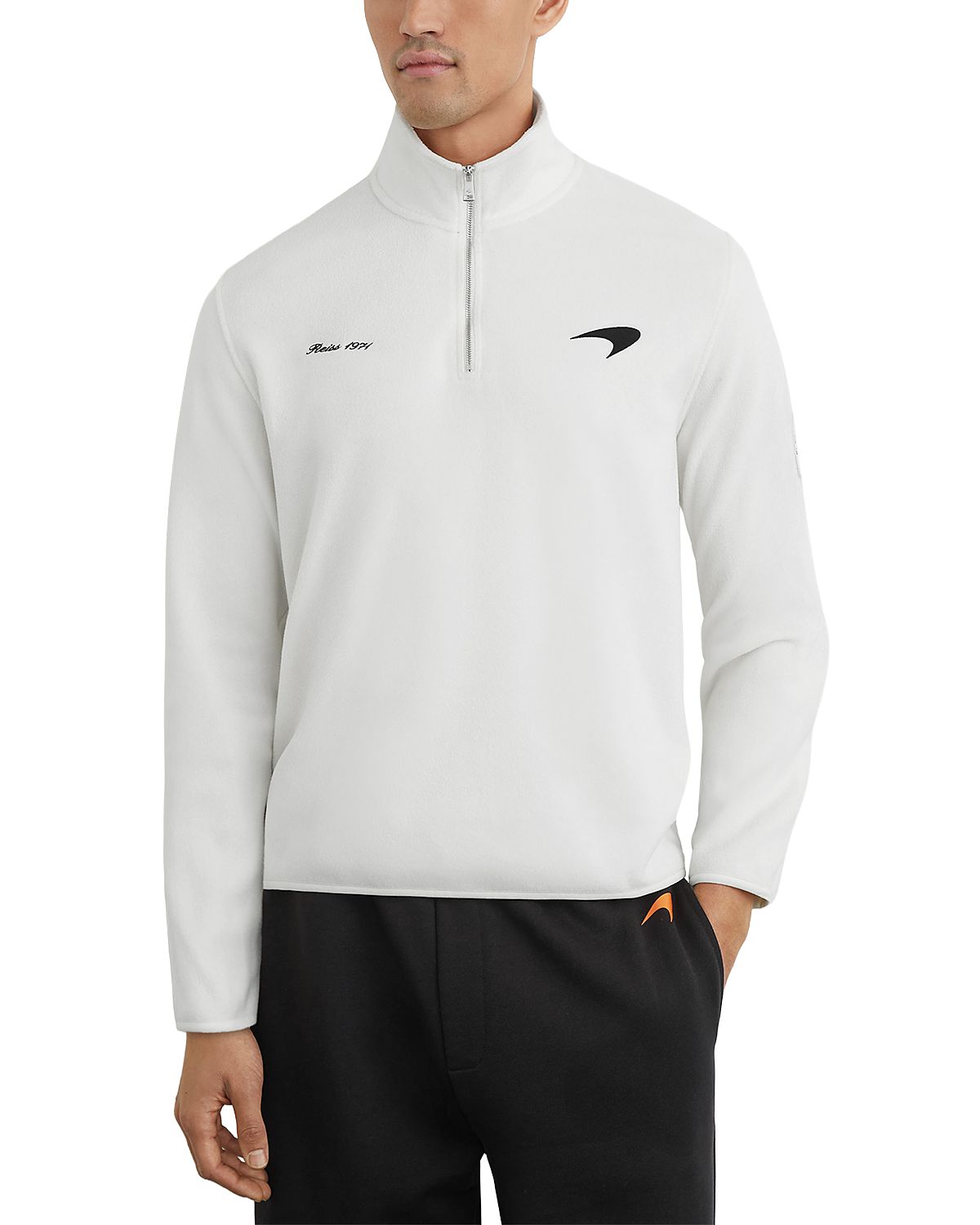 Reiss McLaren Unisex Half Zip Logo Sweatshirt