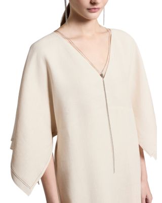 Embellished V Neck Midi Dress