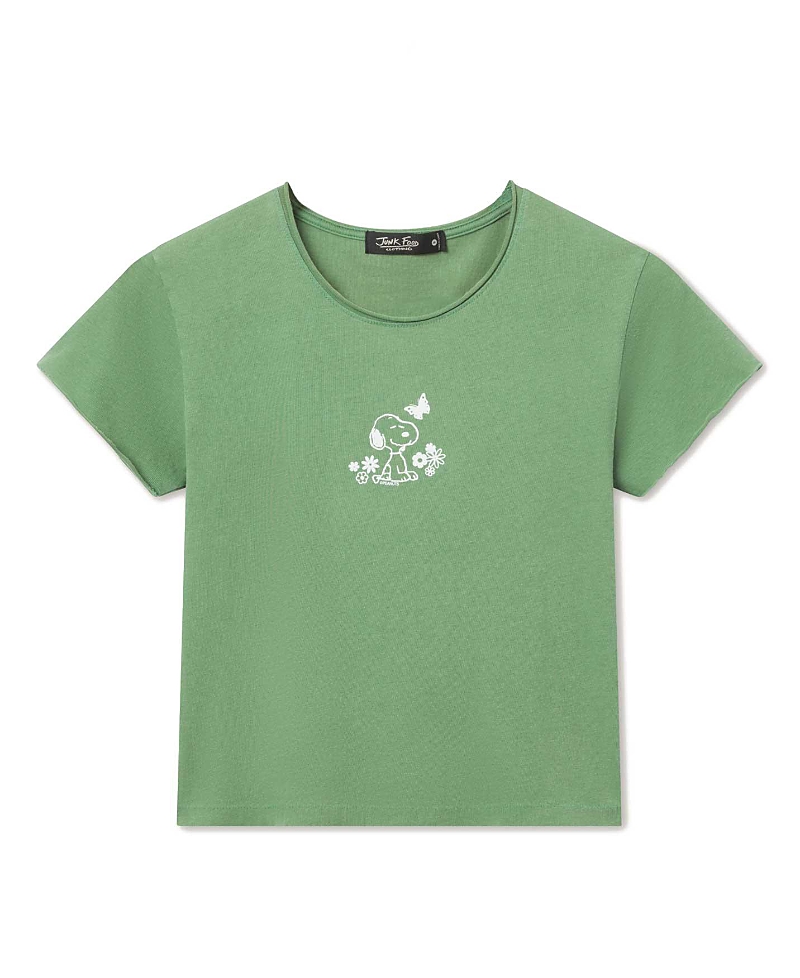Junk Food Clothing Women's Snoopy Flowers Vintage Baby Tee