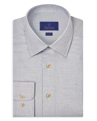 Trim Fit Twill Micro Check Dress Shirt