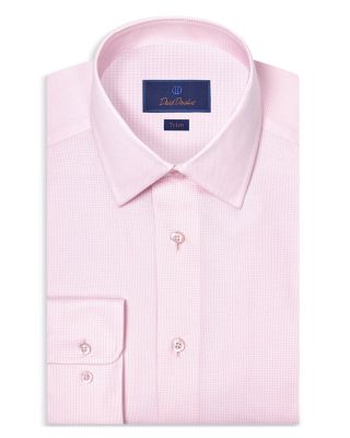 Trim Fit Micro Dobby Solid Dress Shirt