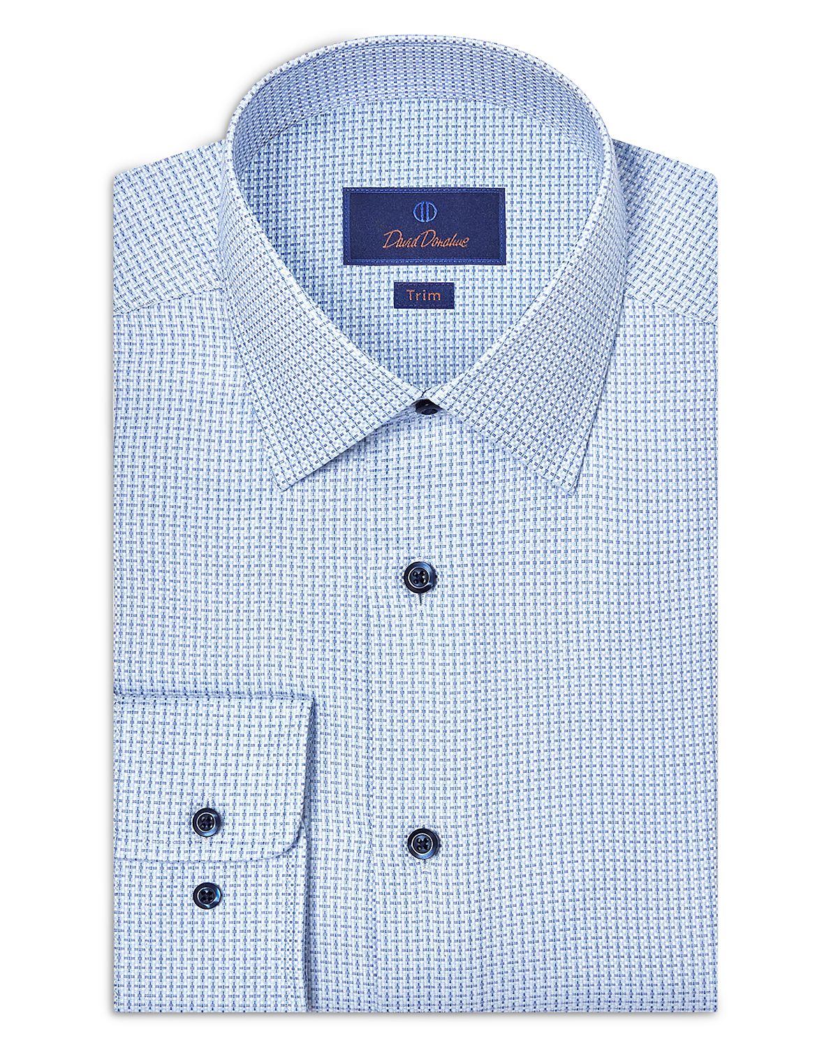 David Donahue Trim Fit Dobby Dress Shirt