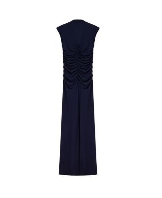  Zip-Front Draped Maxi Dress