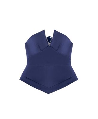  Strapless Sculpted Bustier Top