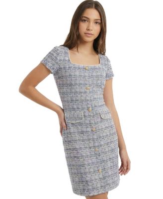 Girls' Short Sleeve Stretch Boucle Dress - Big Kid