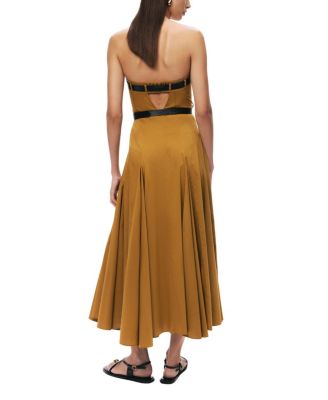  Strapless Double Belted Midi Dress